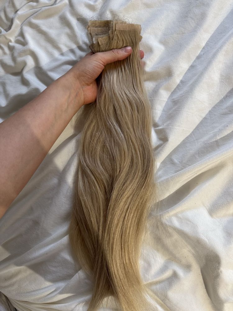 Wlosy doczepiane jasny blond 50 cm