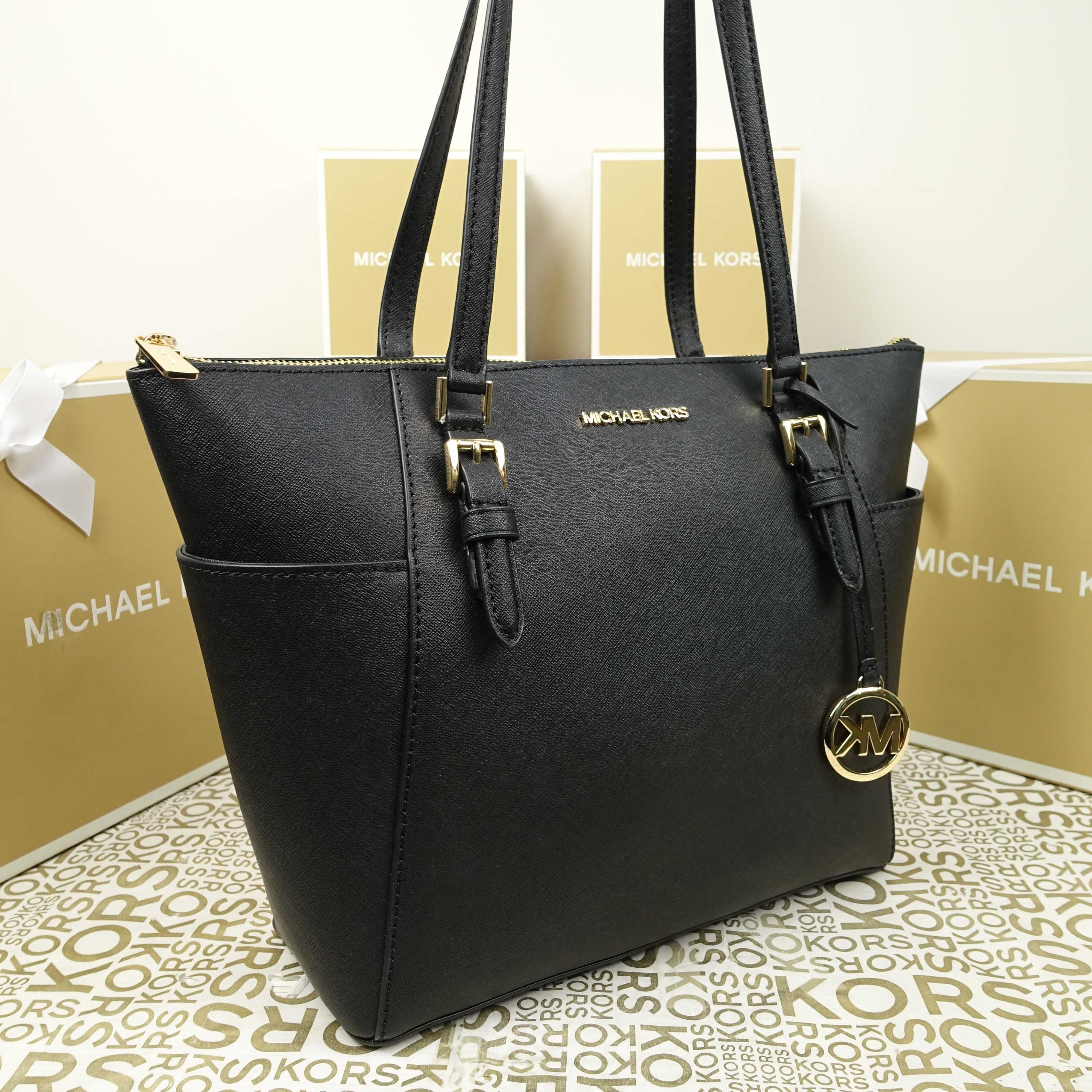 Шкіряна сумка Michael Kors jet set zip tote Корс оригінал