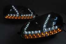 Lampy przednie przód VW GOLF 5 V 03-09 R32 GTI Dayline LED BLACK IGŁA