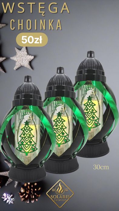Znicz Wstęga Metalizowana z motywem choinki