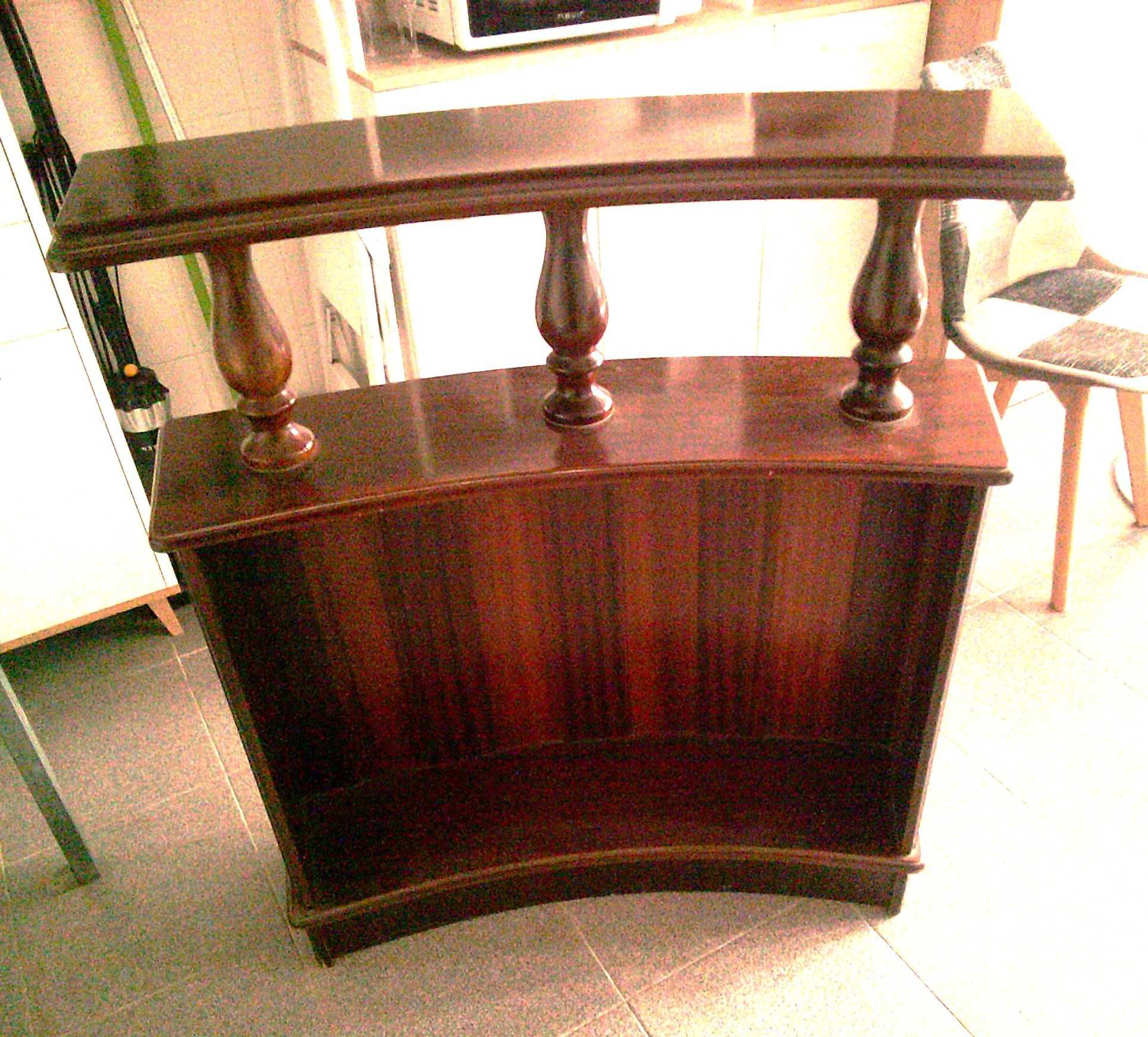 Retro/Deco mahogany bar—great for small spaces!