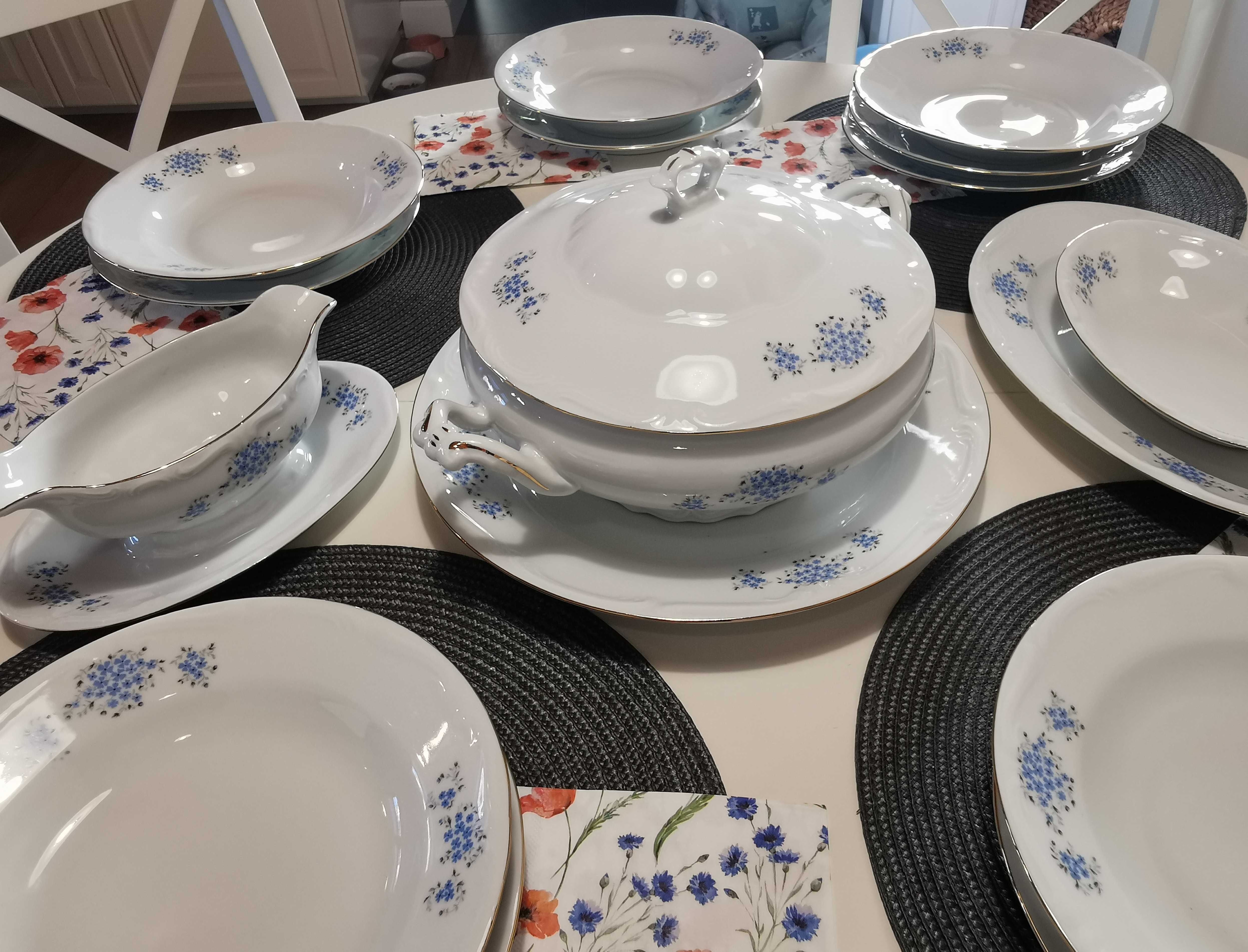 Serwis obiadowy Bogucice Niezapominajki ceramika