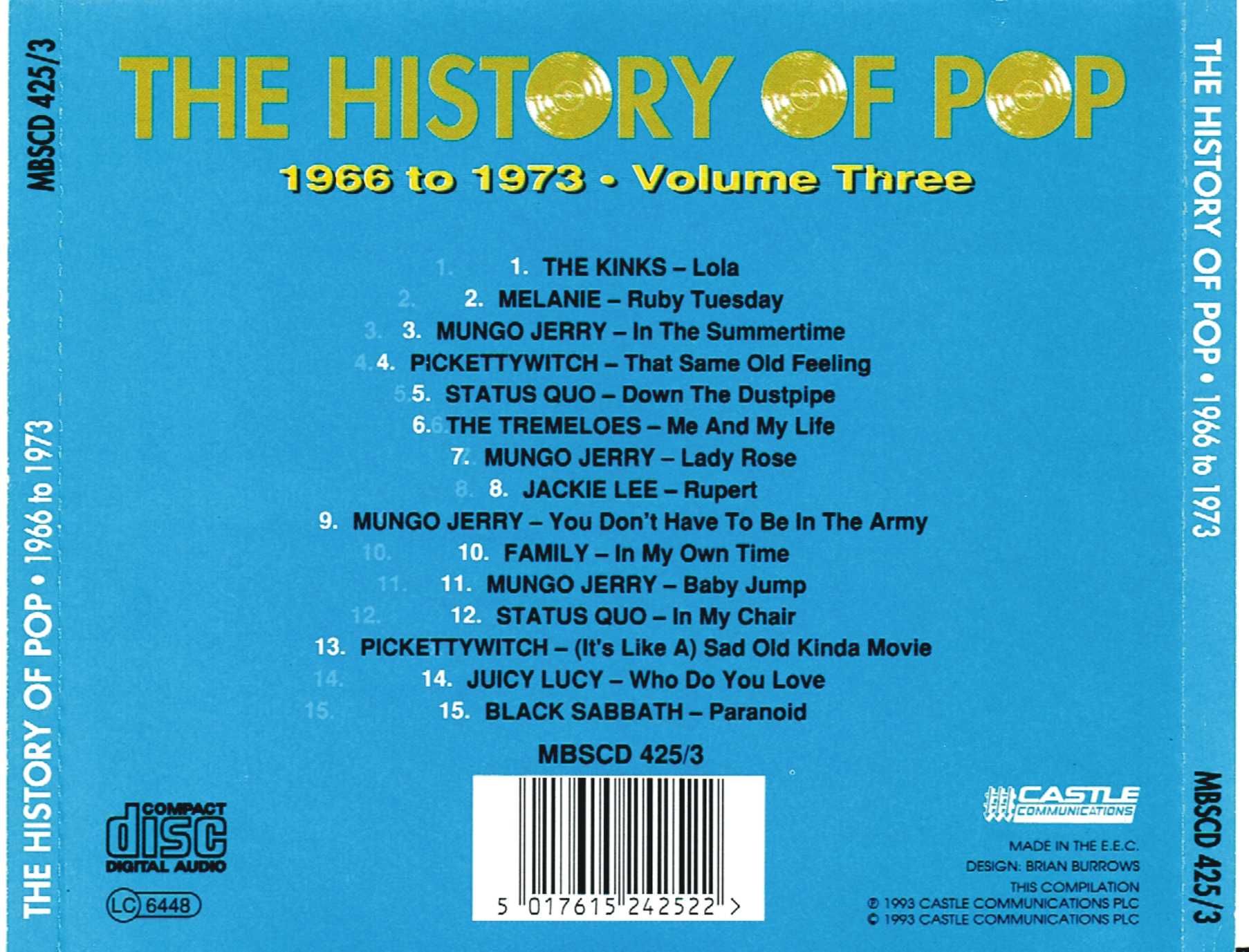 The History Of Pop - 1966 To 1973 - Volume Three