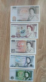 nowe kopie pięknych banknotów funtów Brytyjskich
