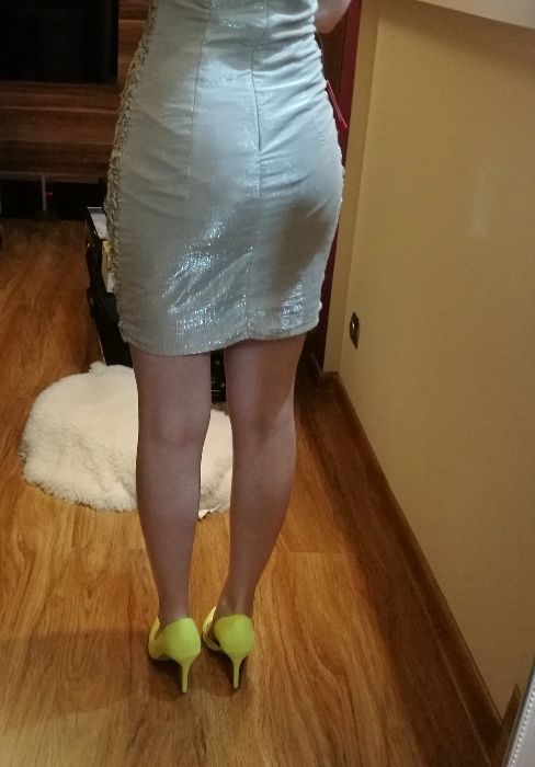 Wyjątkowa sukienka Drapowana Złoto-Beżowa rozm. XS/S oraz rozm. M