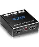 EZCOO Розгалужувач HDMI 1 на 2 сплітер 4K 60Hz масштабування 4K 1080P,