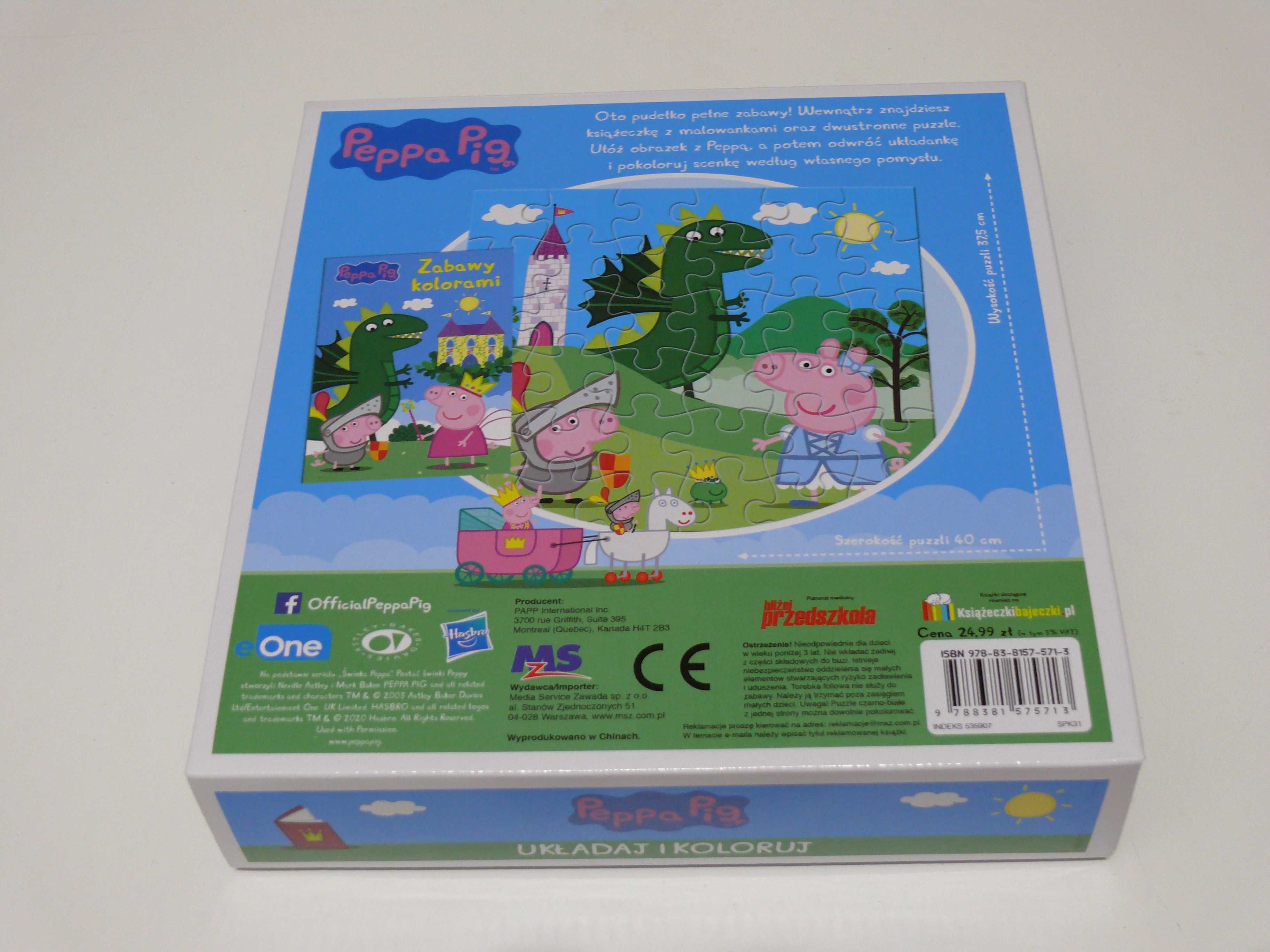 Świnka Peppa Puzzle XXL dwustronne 36 elementów