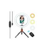Ring Light Aro Led 10" tripé giratório - 3 cores 11 brilho