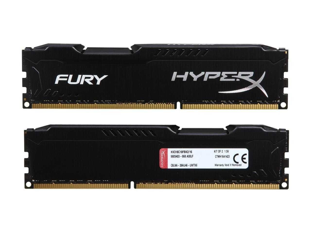 Пам'ять HyperX FURY 16 GB KIT (2x8GB) DDR3 1333 1600 1866 2133 MHz