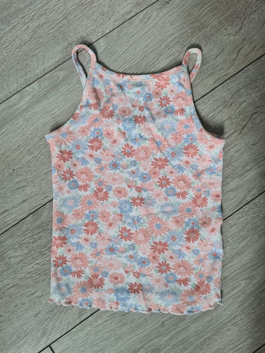 Bluzeczka dla dziewczynki dziecka na ramiączkach w kwiatki  croptop