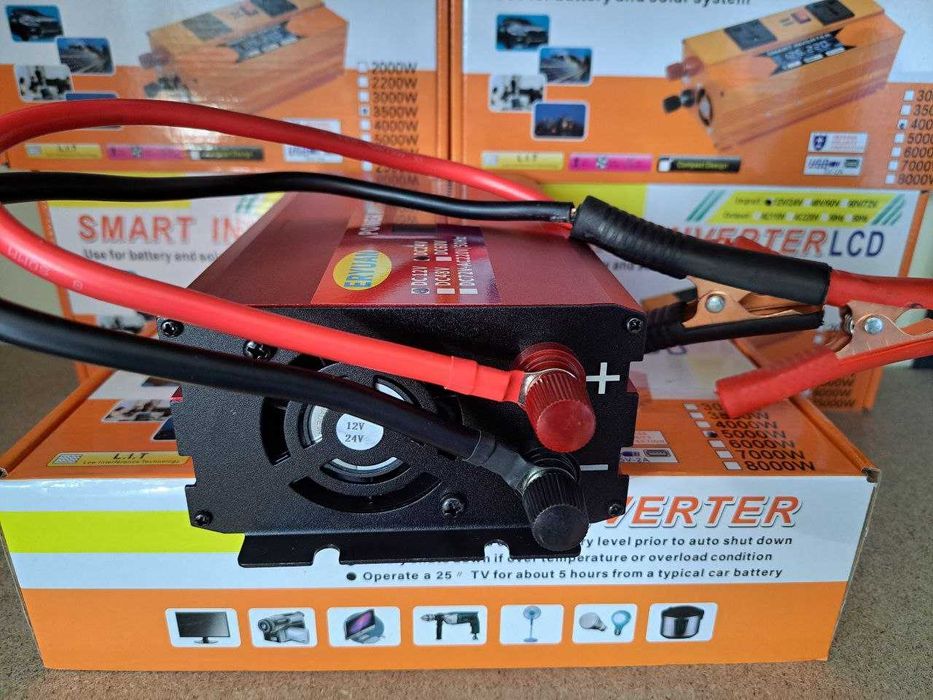 Инвертор 5000W Перетворювач 12-24V 220V з дисплеєм. Інвертор для дому