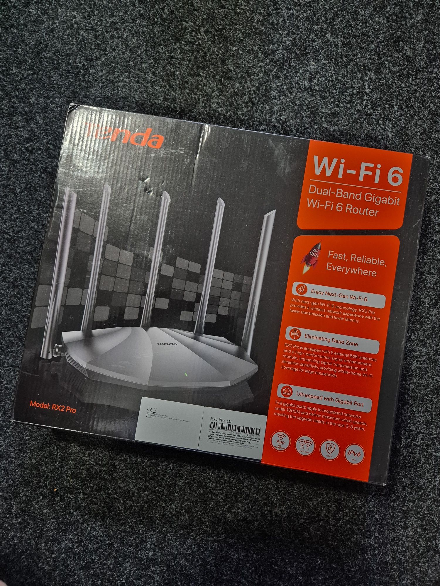 Router Wi-Fi 6 Dual-Band Gigabit Tenda RX2 Pro