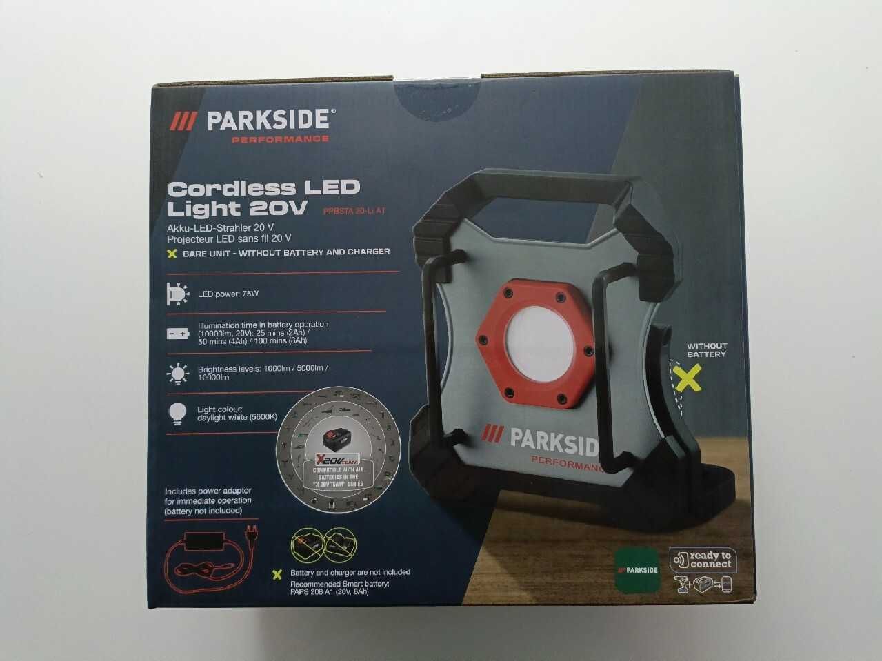 NOWY akumulatorowy reflektor LED PARKSIDE PERFORMANCE PPBSTA 20-Li A1