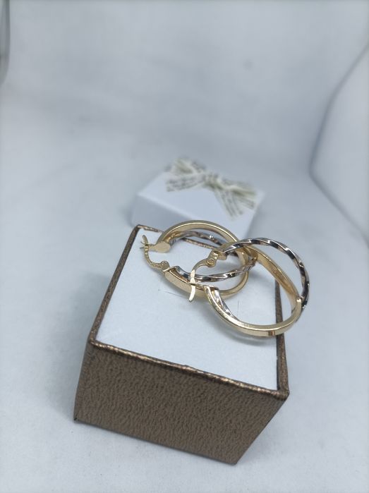 Złote kolczyki kółka 585 średnica 1,80 cm