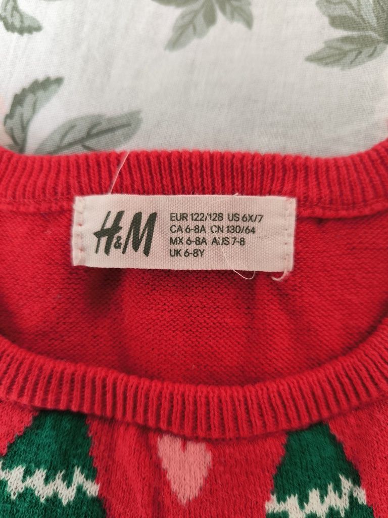 Sweter sweterek świąteczny H&M 122/128