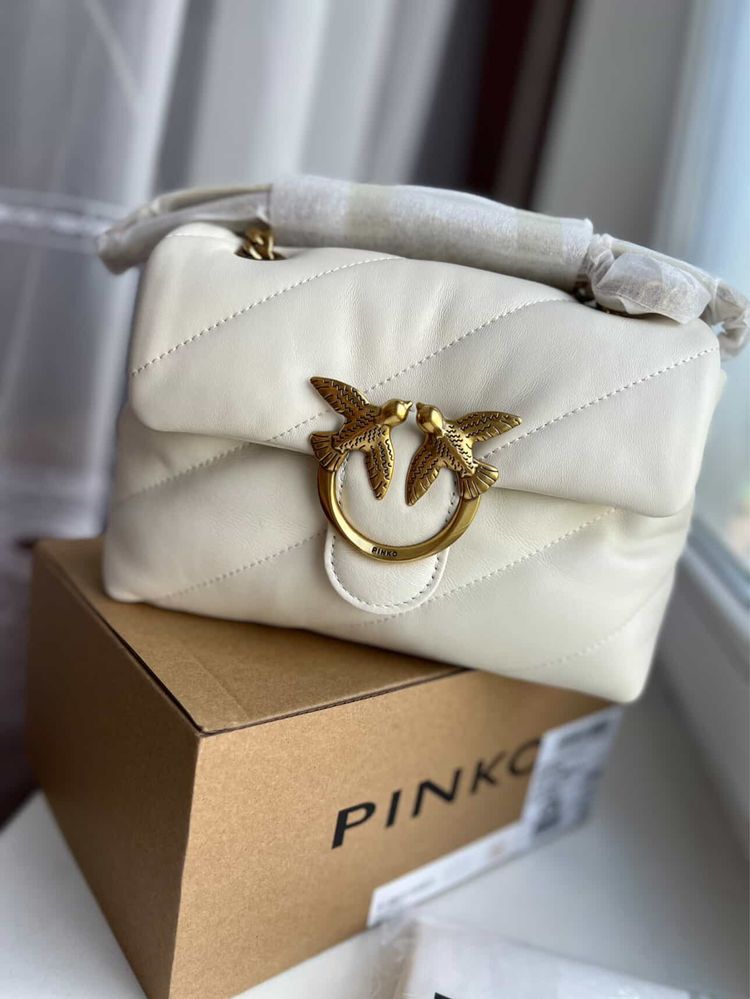 сумка pinko біла love mini puff baby cl. оригінал
