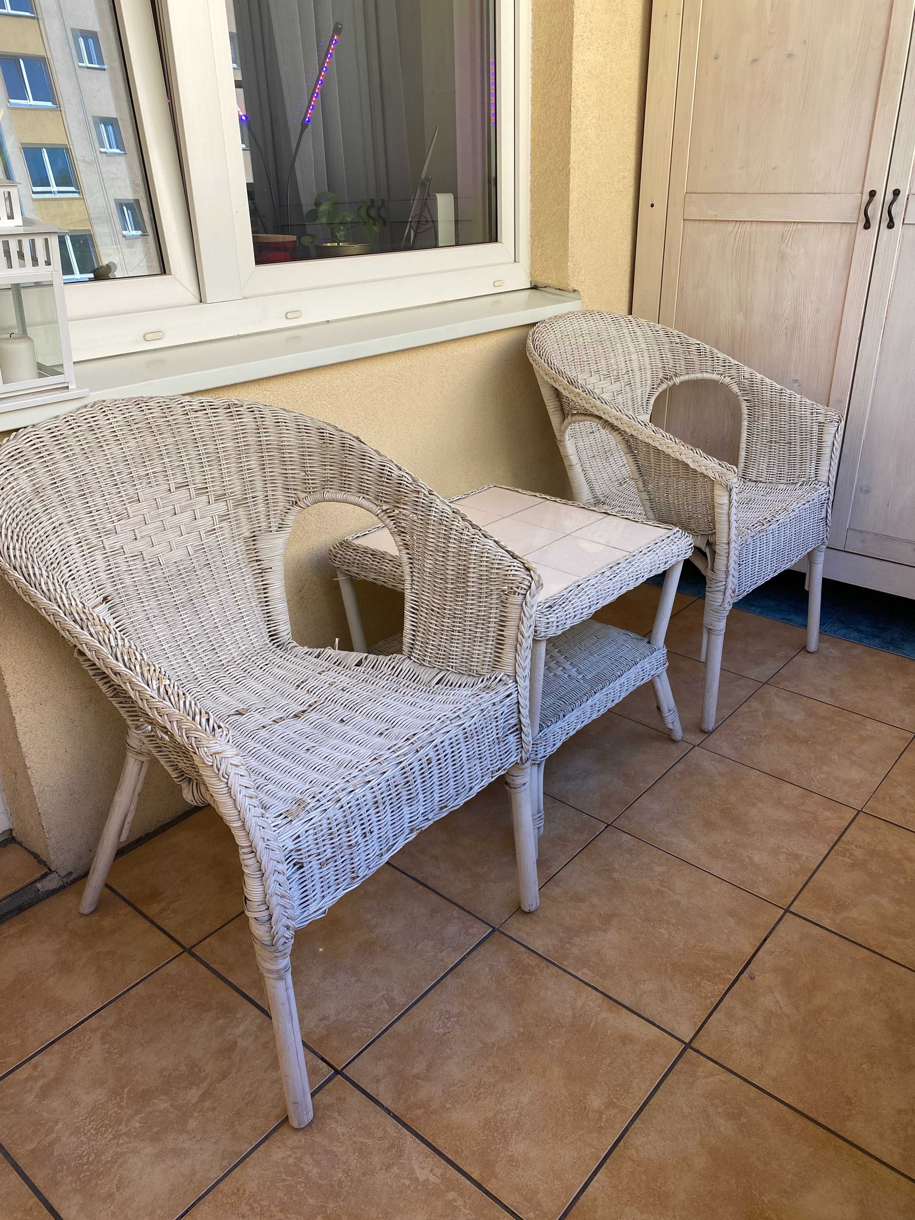 Meble balkonowe - 2 krzesła + stolik