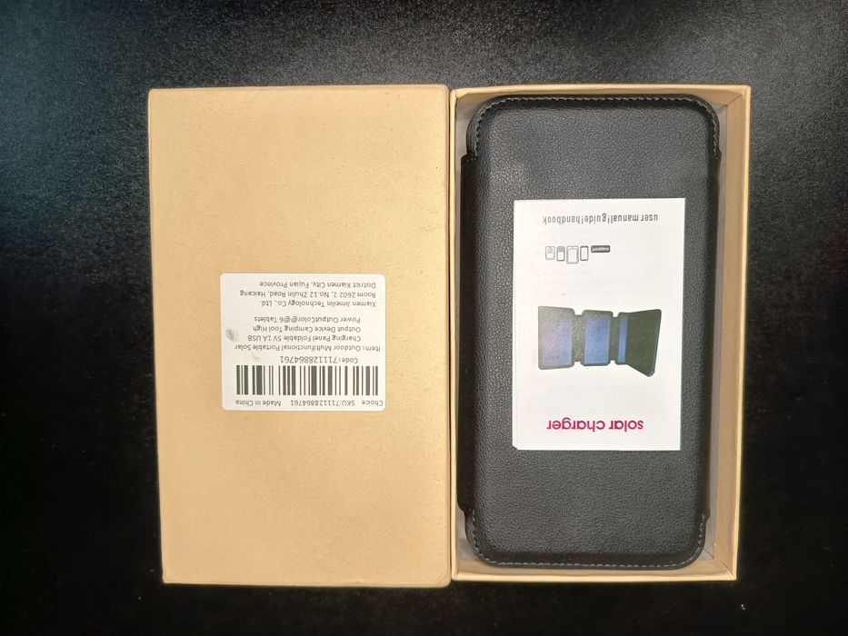 Składana ładowarka solarna USB – panel słoneczny, nowa