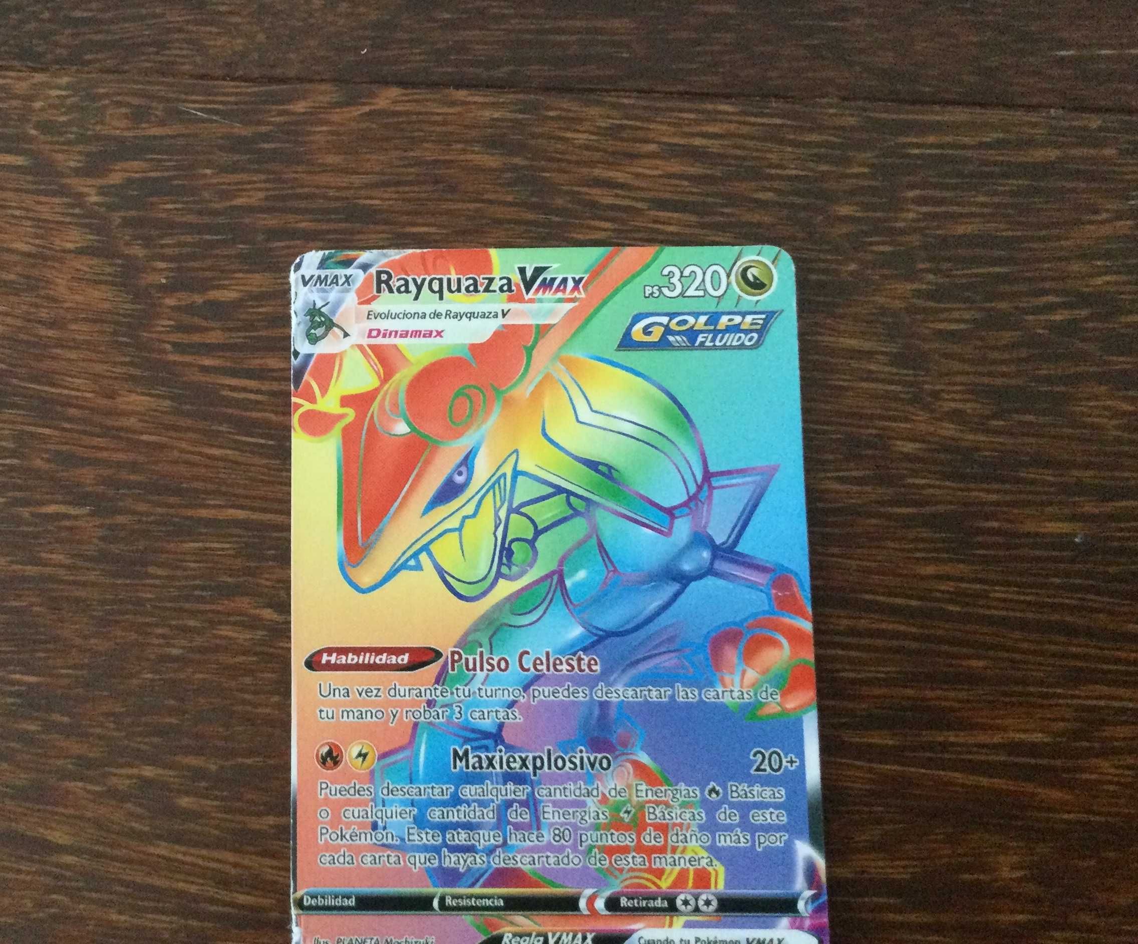 Carta Pokemon	rayquaza 	vmax	dragão