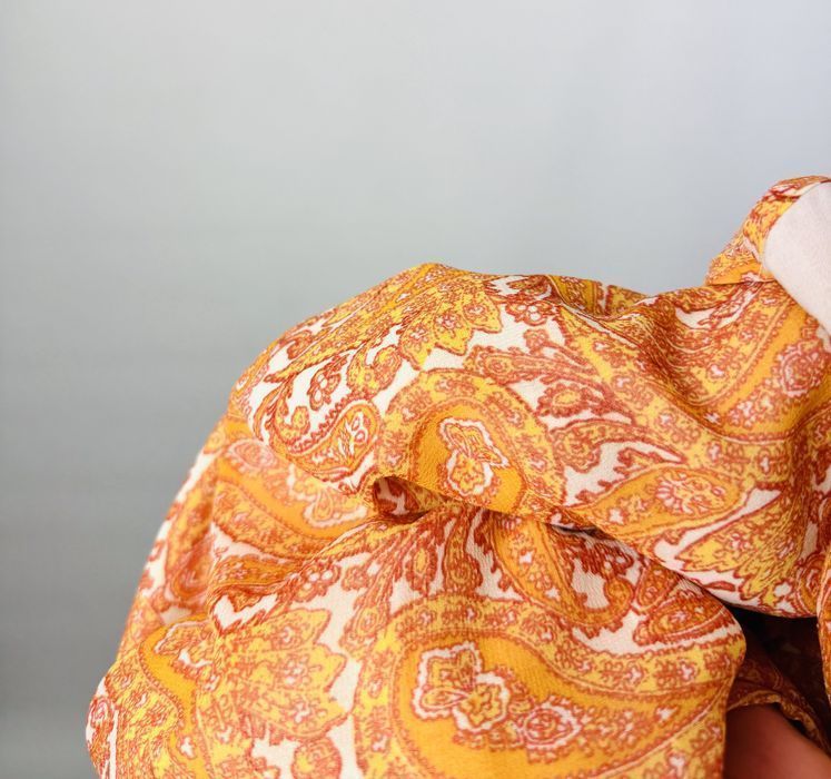 Pomarańczowa długa sukienka boho w orientalne wzory 3XL 46 F&F