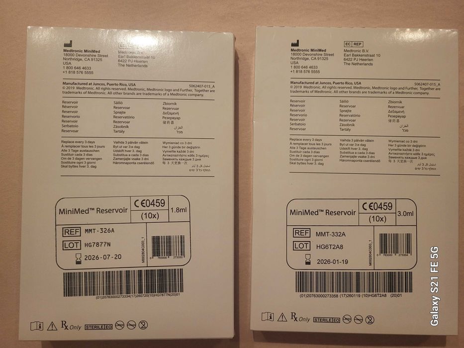 Zbiorniki na insulinę 1.8 lub 3 ml do pomy Medtronic