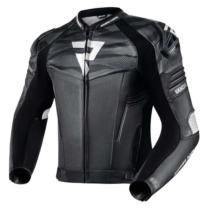 Kurtka motocyklowa skórzana Rebelhorn Vandal Black/White WYPRZEDAŻ