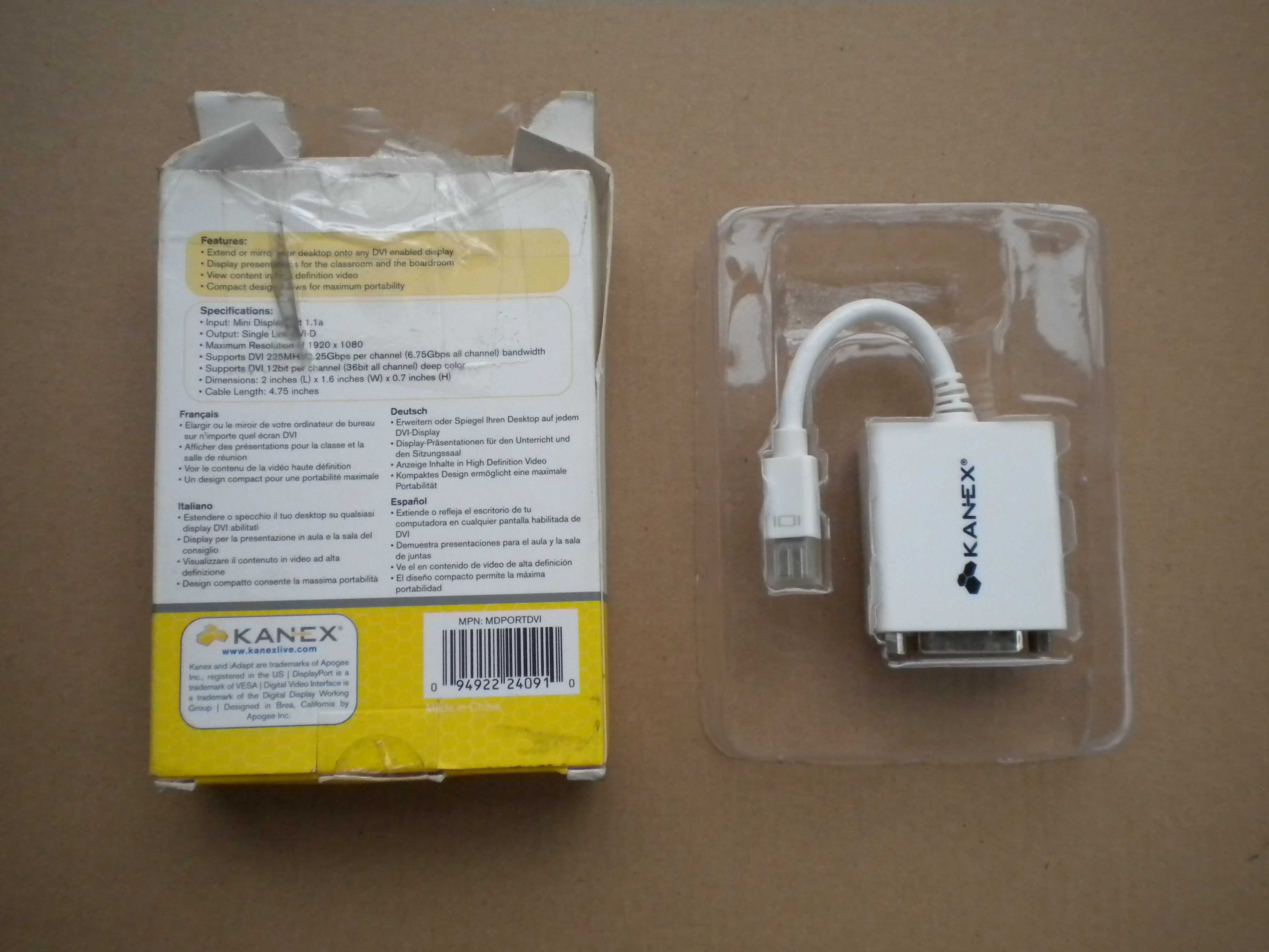 Перехідник Kanex DVI - Mini Displayport переходник адаптер конвертер