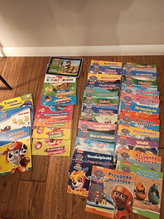 34 książki Psi Patrol, tytuły jak na zdjęciu
