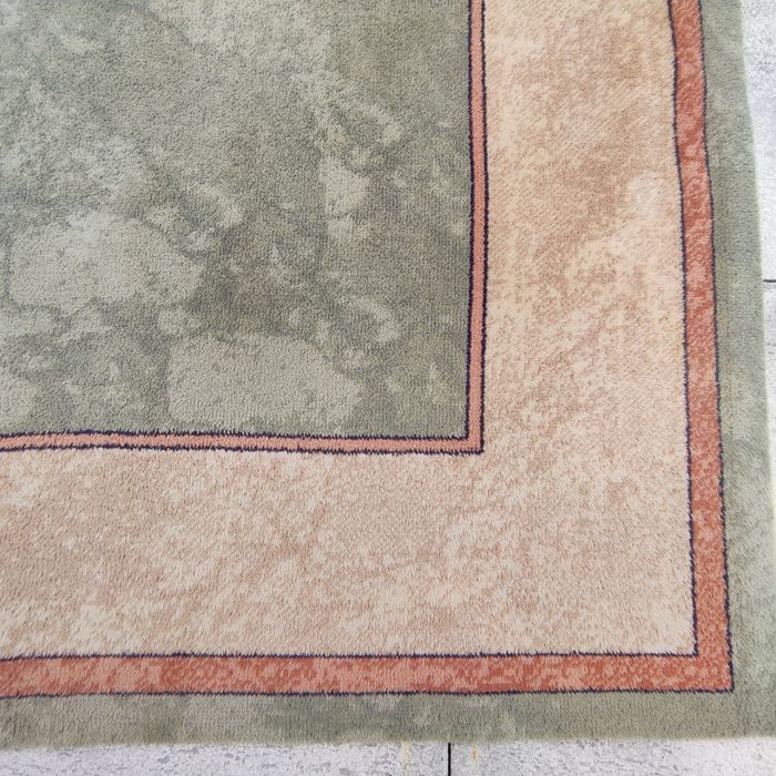 Linda carpete, para sala, em tom de verde seco e coral (1,70*2,40]