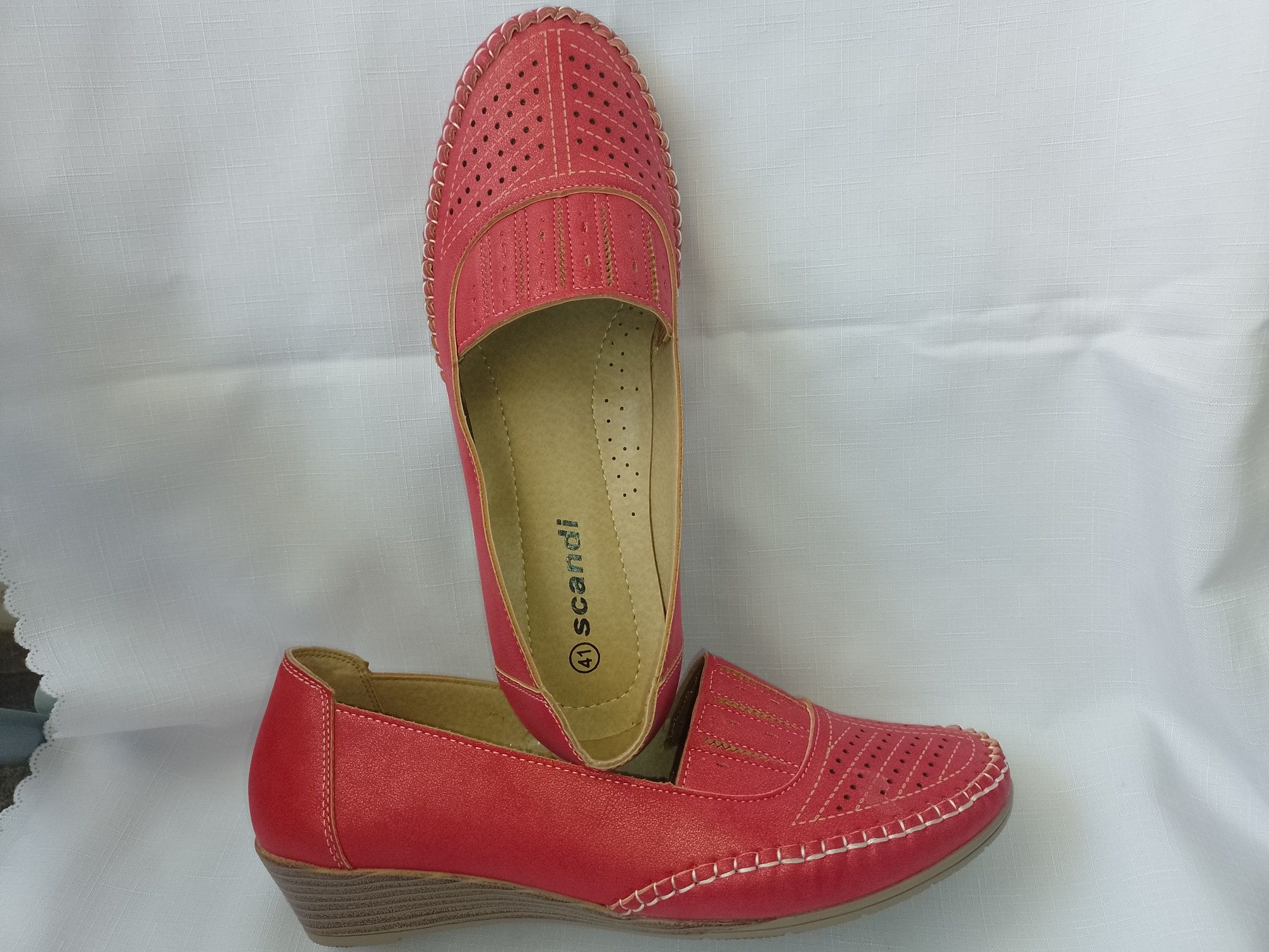 Buty czółenka czerwone scandi  roz. 41