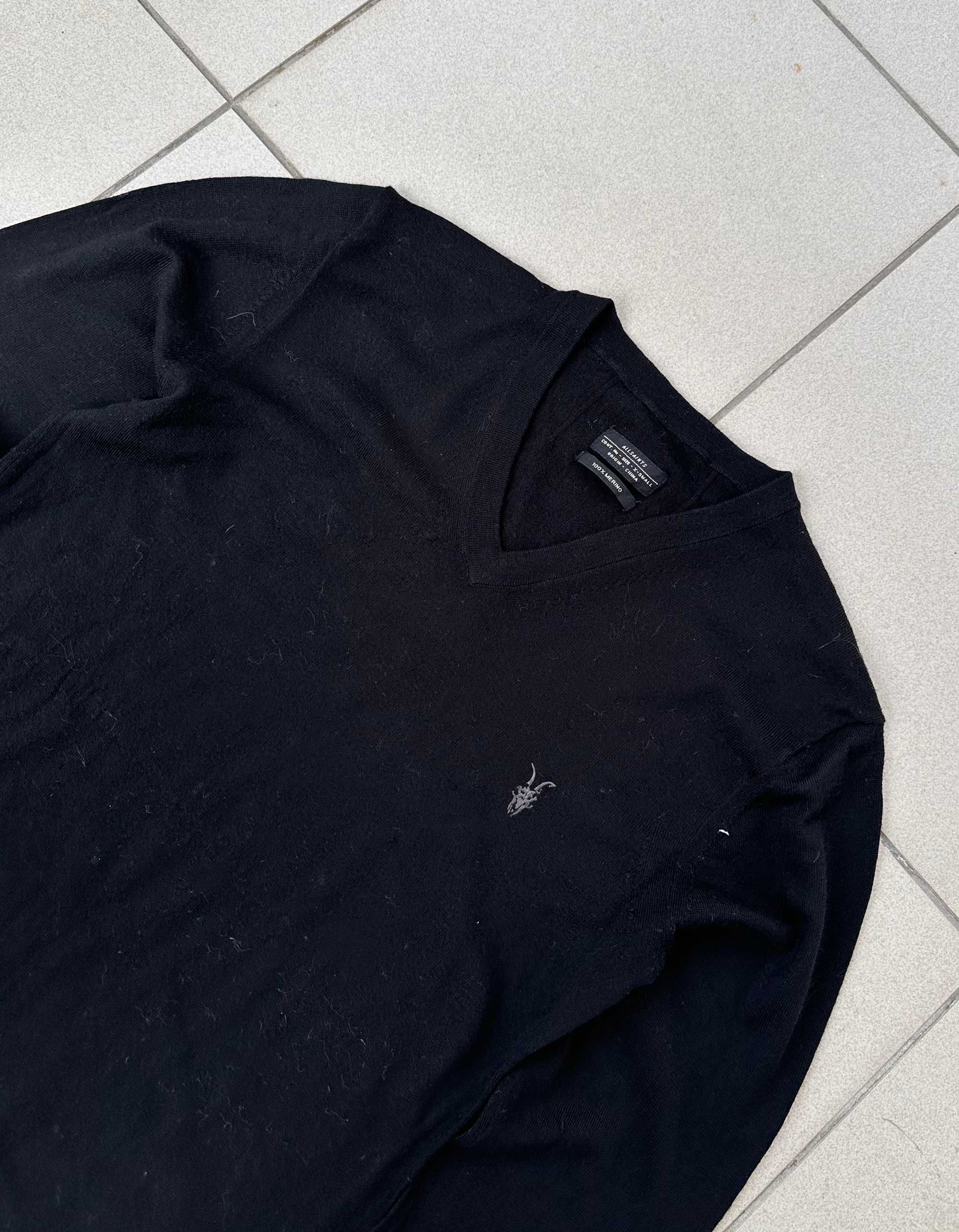 Sweter wełniany All Saints męski merino elegancki opium r. S