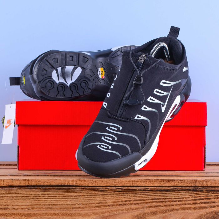 (2106)Термо Зимові Кросівки Nike Air Max TN чорні з білим (36-45) найк