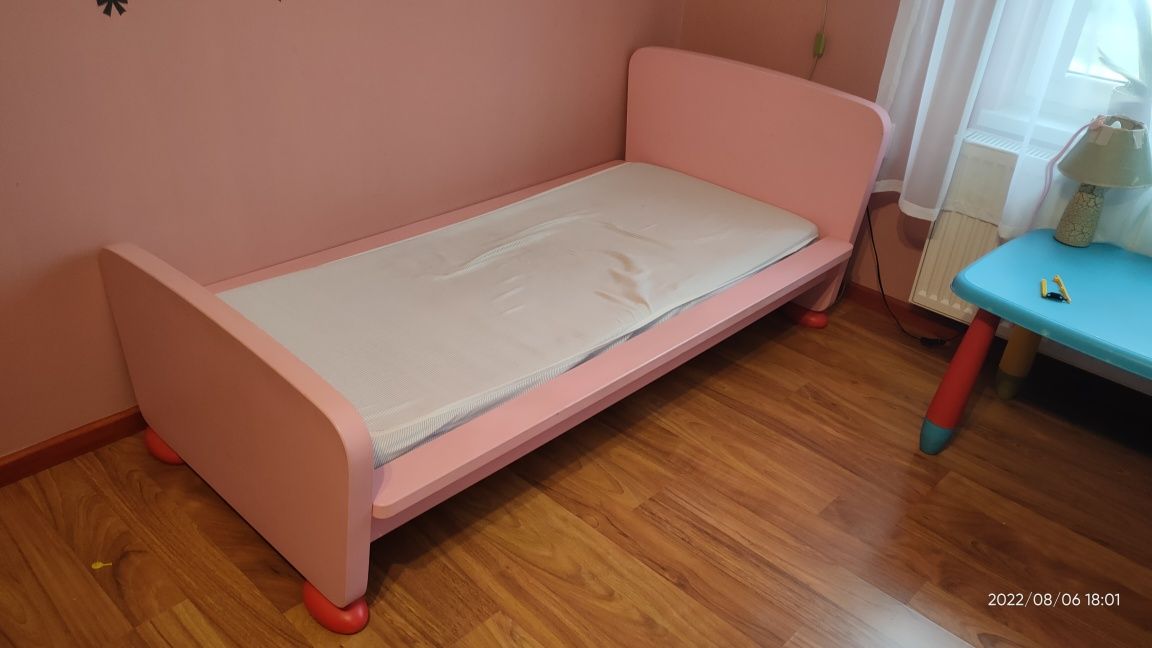 Łóżko dziecięce dziewczynka różowe 160x70 Ikea solidne