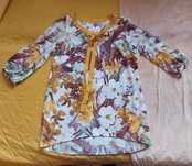 42 XL Tunika w biale kwiaty elegancka szyfonowa, komunia,  wesele