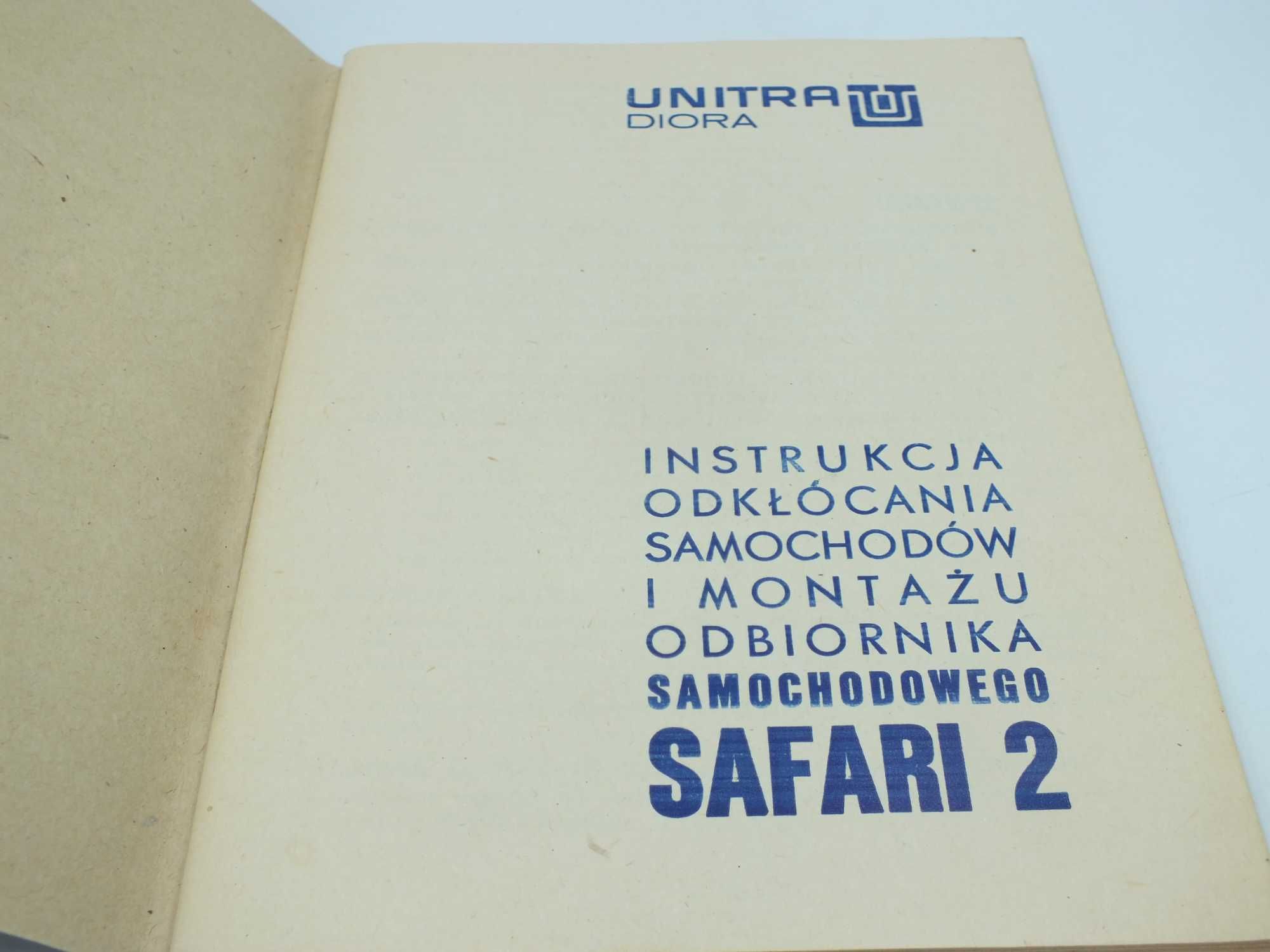 Safari Unitra Diora Instrukcja montażu  Zakłady Dzierżoniów