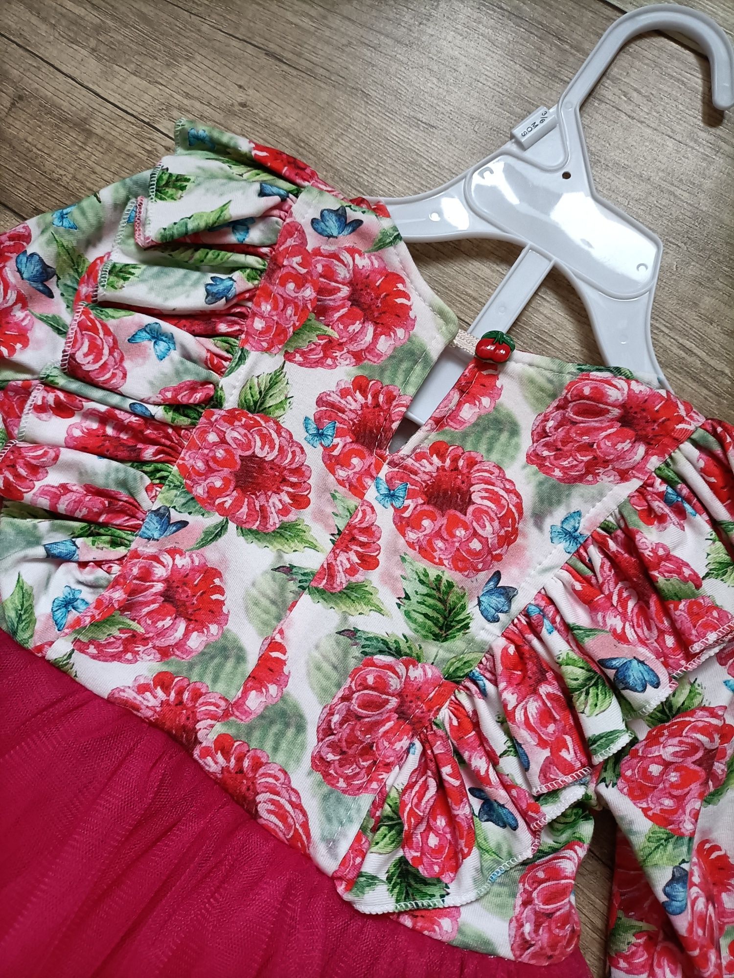 Sukienka tiulowa na roczek handmade + bloomersy + opaska