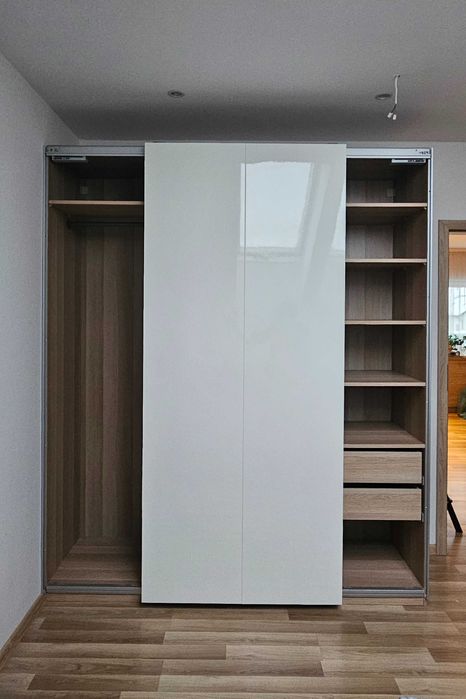 Szafa IKEA PAX dąb 200x236 głębokość 58/66 drzwi HASVIK 2x100