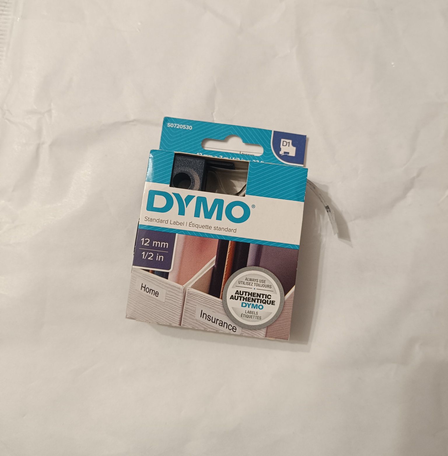 Taśma kaseta wkład DYMO drukarka do etykiet do druku 12 mm