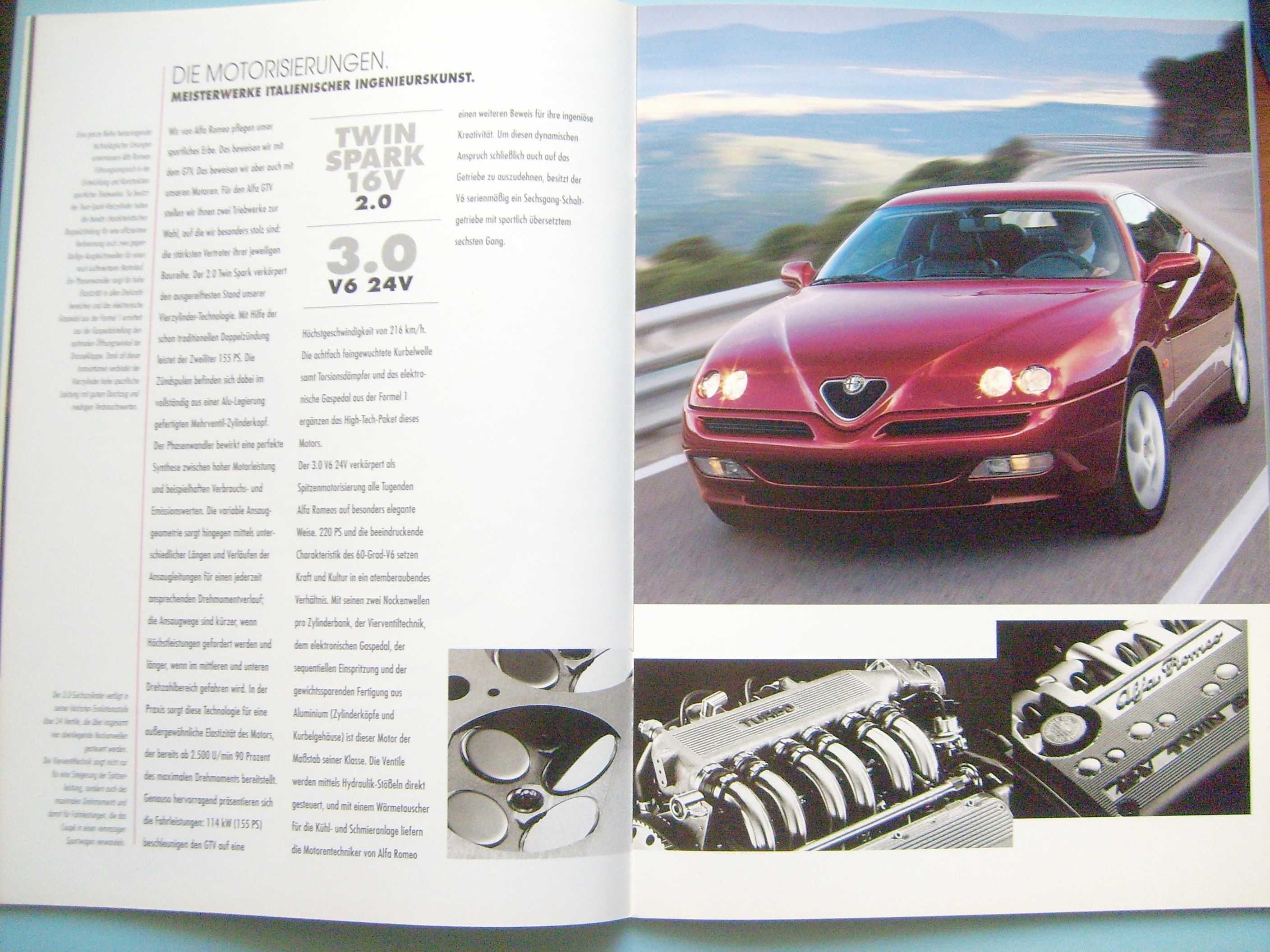 ALFA ROMEO GTV 1998 2.0 Twin Spark 16V & 3.0 V6 24V * prospekt BDB