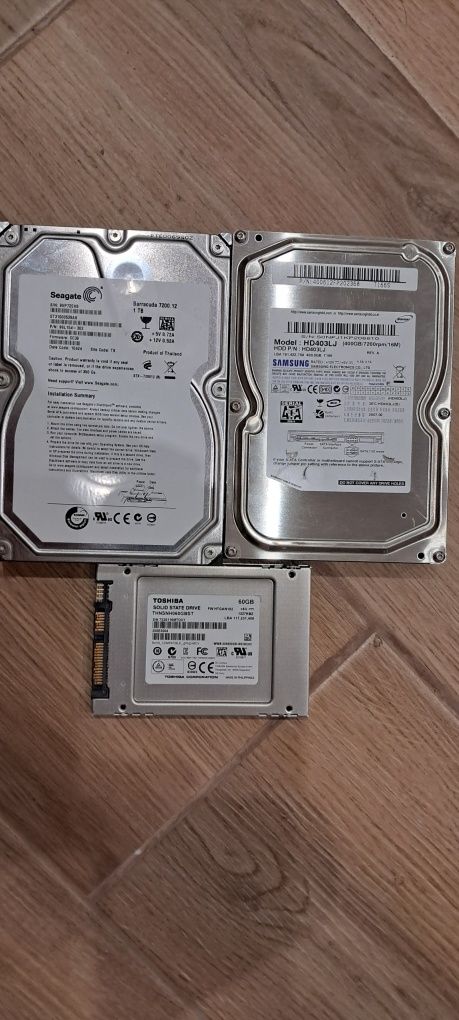 Жорсткий диск HDD 3.5" 400gb та 1tb, SSD 2.5" 60gb