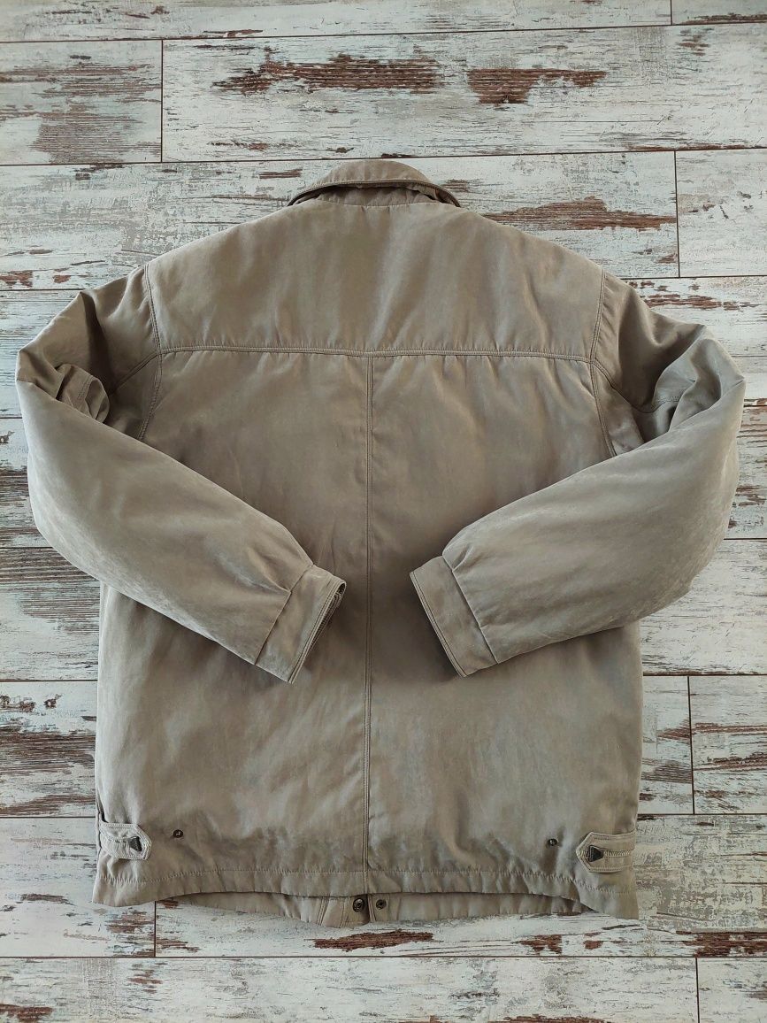 Ocieplana kurtka męska khaki, podpinka, duża, r. XXL