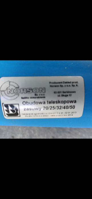Obudowa teleskopowa do zasuwy