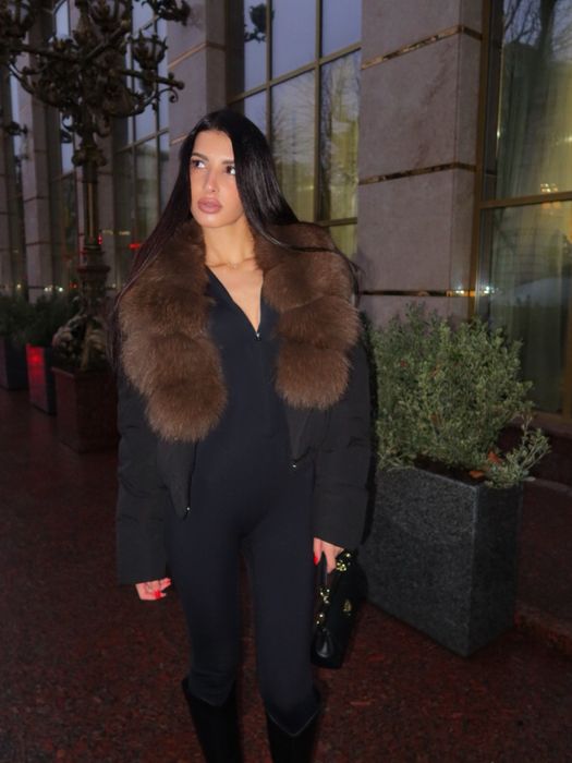 Куртка з натуральним хутром песця