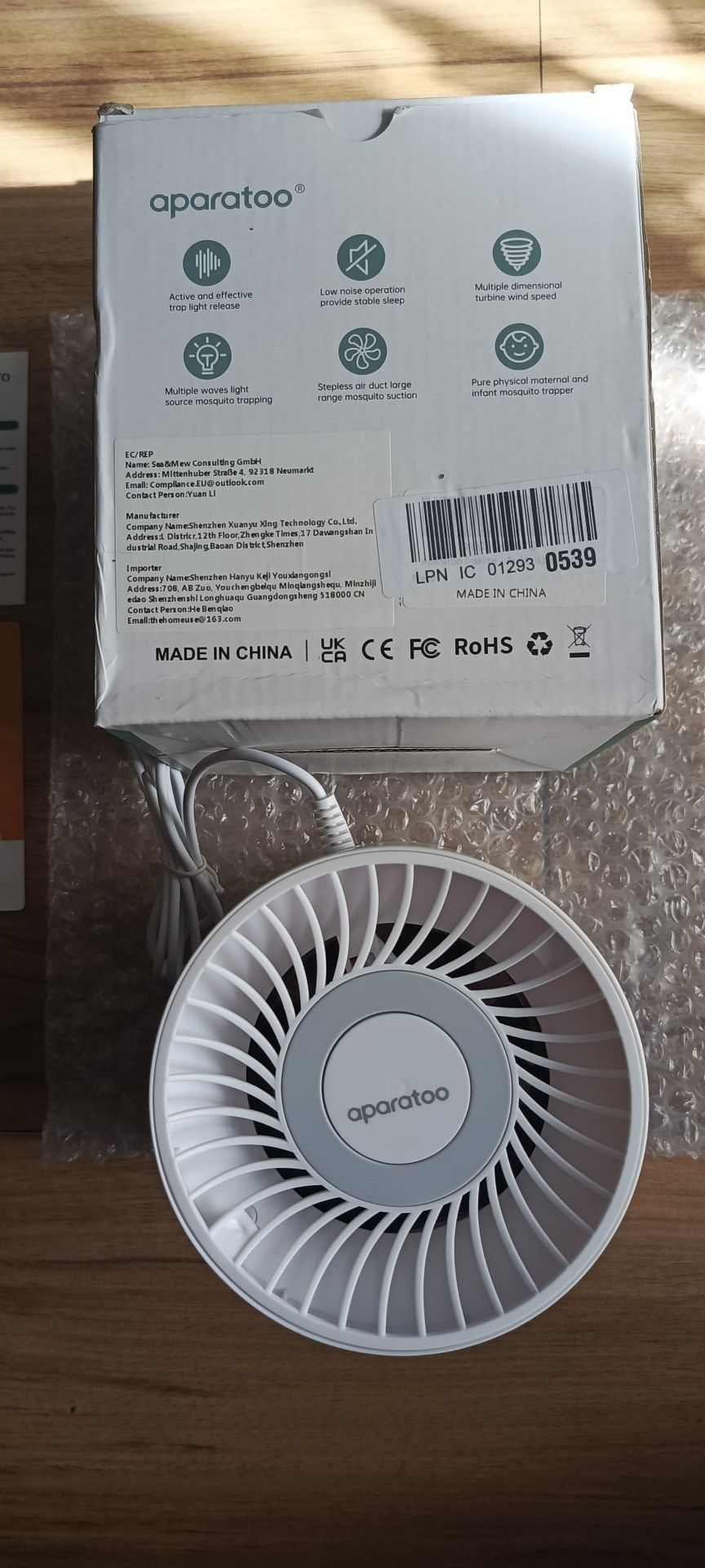 Modna Pułapka na komary i inne owady,na USB.