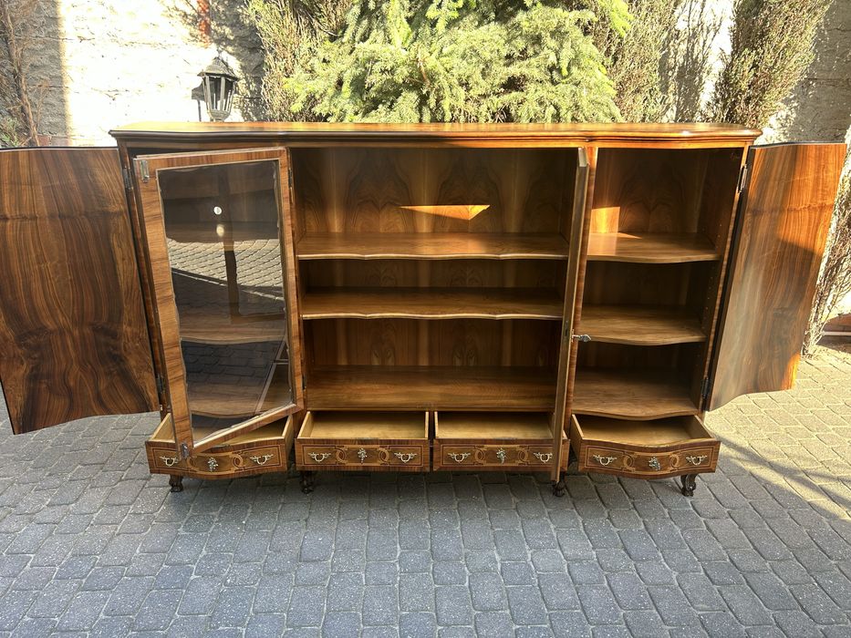 Stylowa Witryna Ludwikowska Komoda Ludwik Kredens Biblioteka Regał