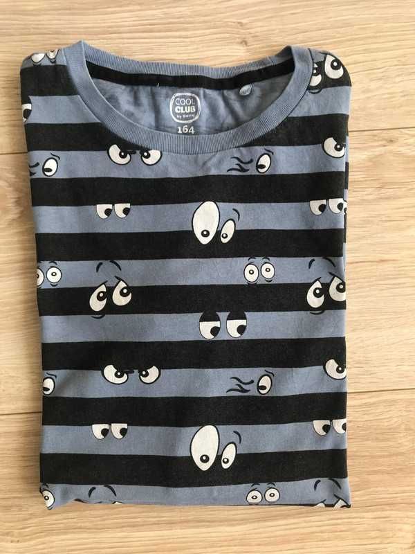 T-shirt chłopięcy w paski; bluzka z długim rękawem, Cool Club;rozm.164