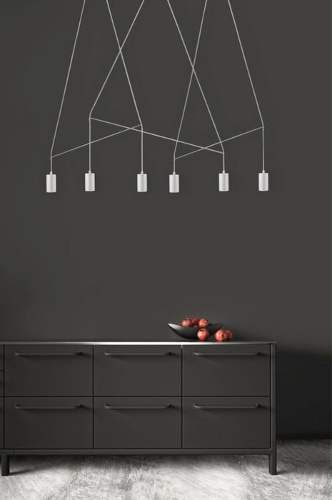 Люстра GU10 6x35W — стильна підвісна, біла