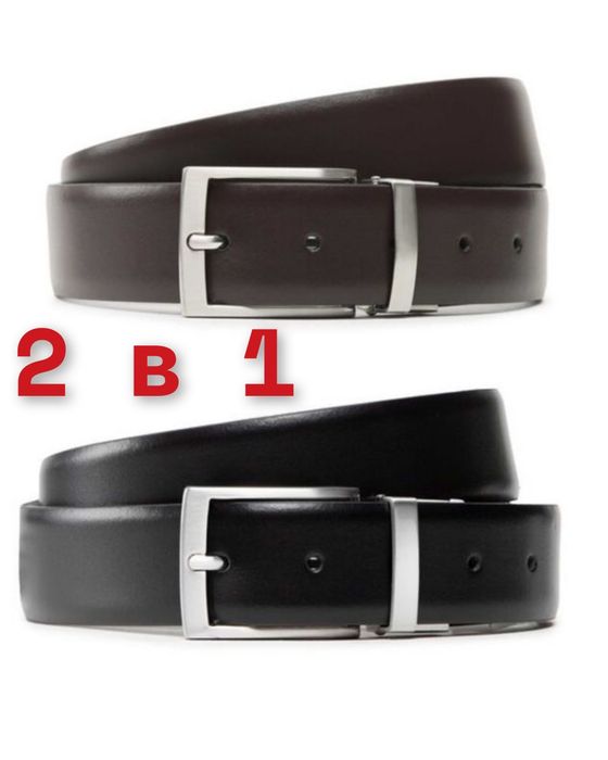 Ремінь TIMBERLAND натуральна ШКІРА кожа чорний і коричневий 3,5см XL