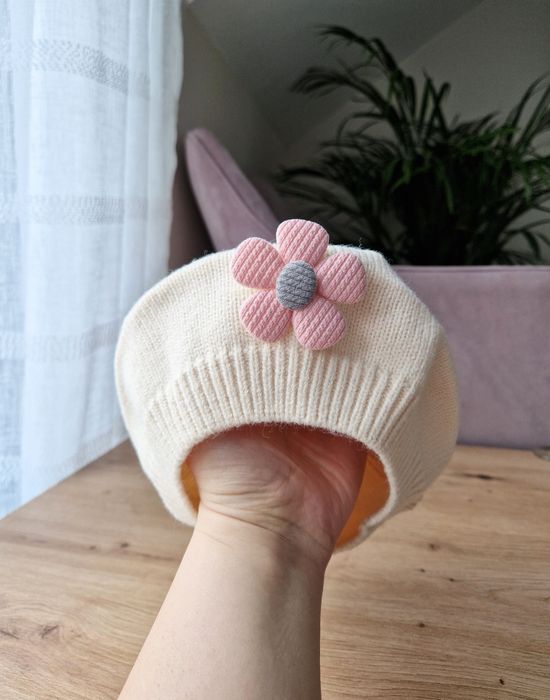 Beret berecik czapka dla dziewczynki wiosenna 1-3 latka
