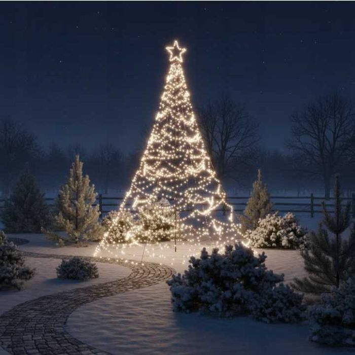 NOWA choinka LED 180cm 2m XL do ogrodu lampki oświetlenie ciepła zimna
